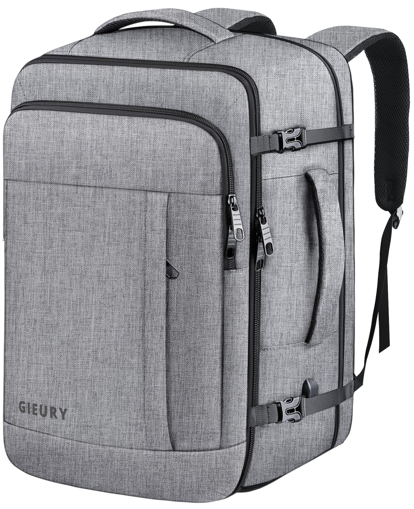 Carry On Backpack, Extra Large 40-50L Travel Backpack for Men & Women, Expandable Backpack For Airplanes, 17 Inch Laptop Backpack, Luggage Backpack 40L Daypack Lightweight Business Weekender Bag, Grey