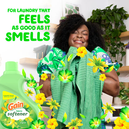 Gain Fabric Softener, Original Scent, 140 fl oz, 190 Loads, HE Compatible, Packaging may vary