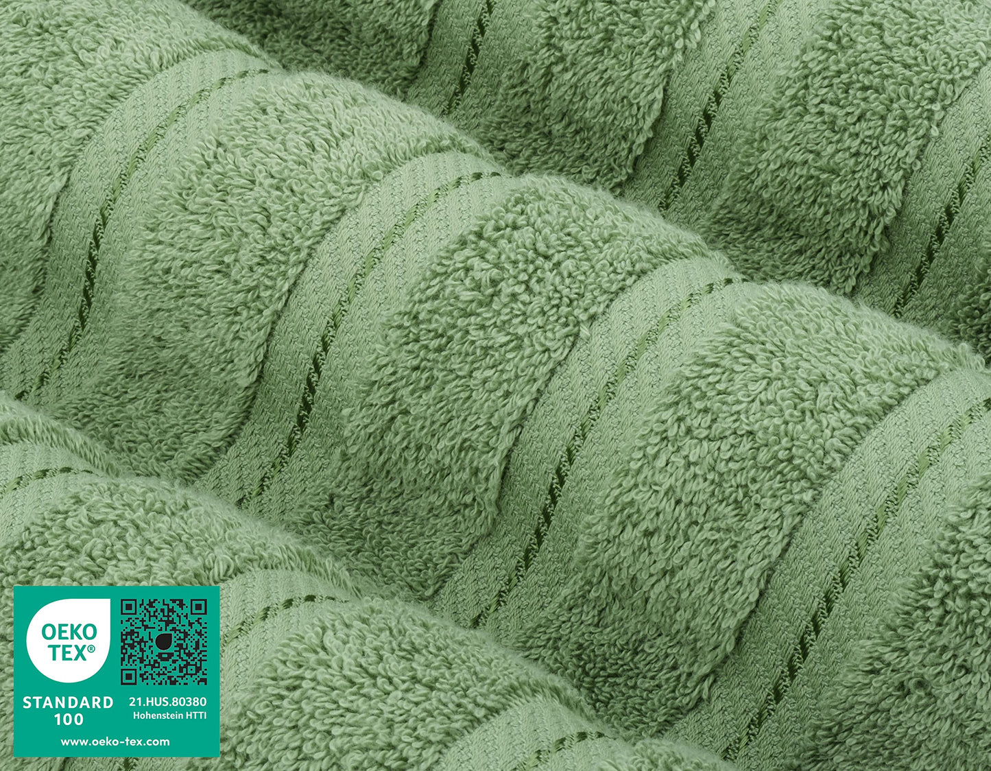 American Soft Linen Luxury 6 Piece Towel Set, 2 Bath Towels 2 Hand Towel 2 Washcloths, 600 GSM 100% Cotton Turkish Towels for Bathroom, Sage Green Towel Sets