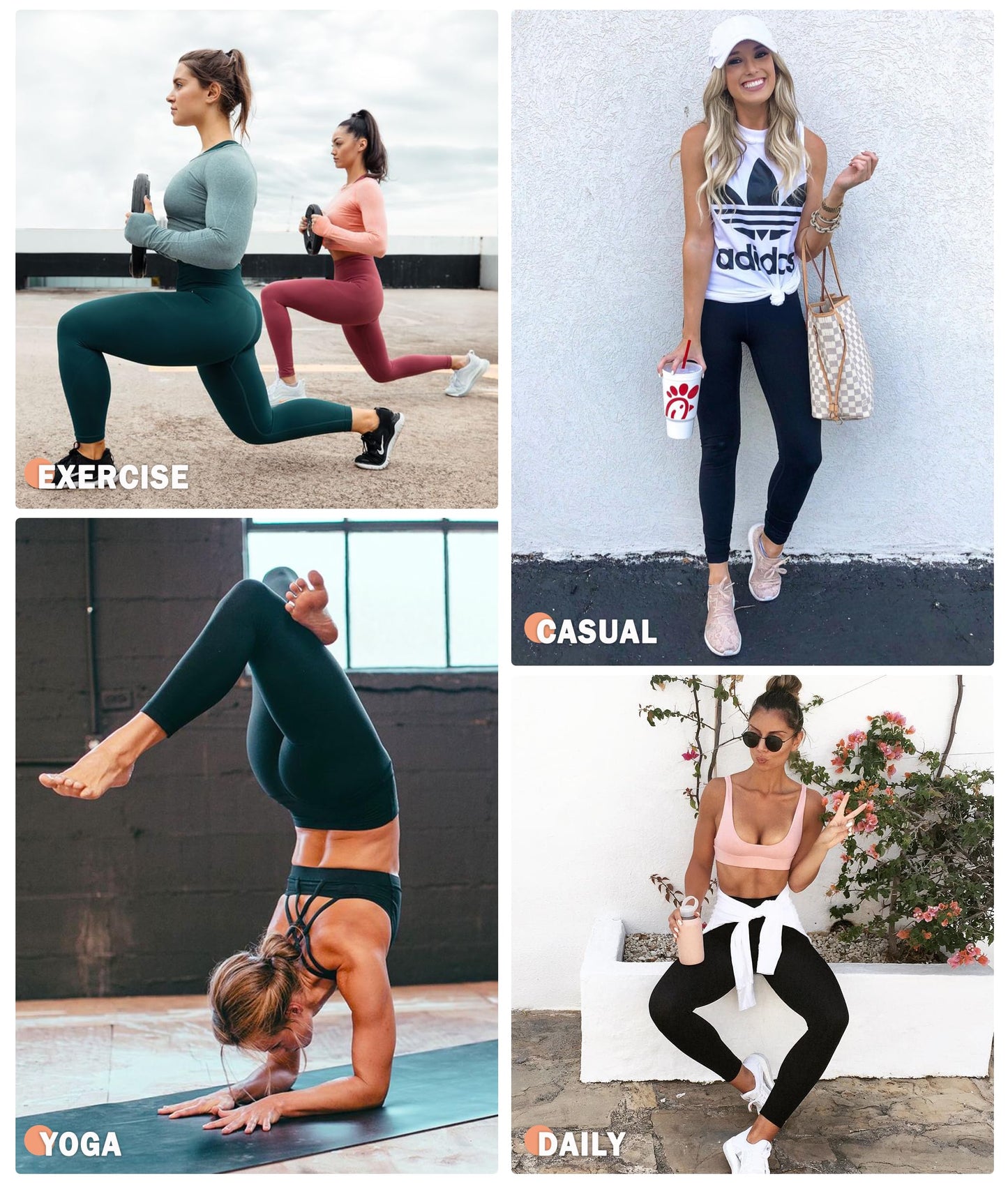 3 Pack Leggings with Pockets for Women,High Waisted Tummy Control Workout Yoga Pants