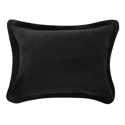 Ultra-Soft Micromink Sherpa Comforter Bed Set - Black, Full/Queen