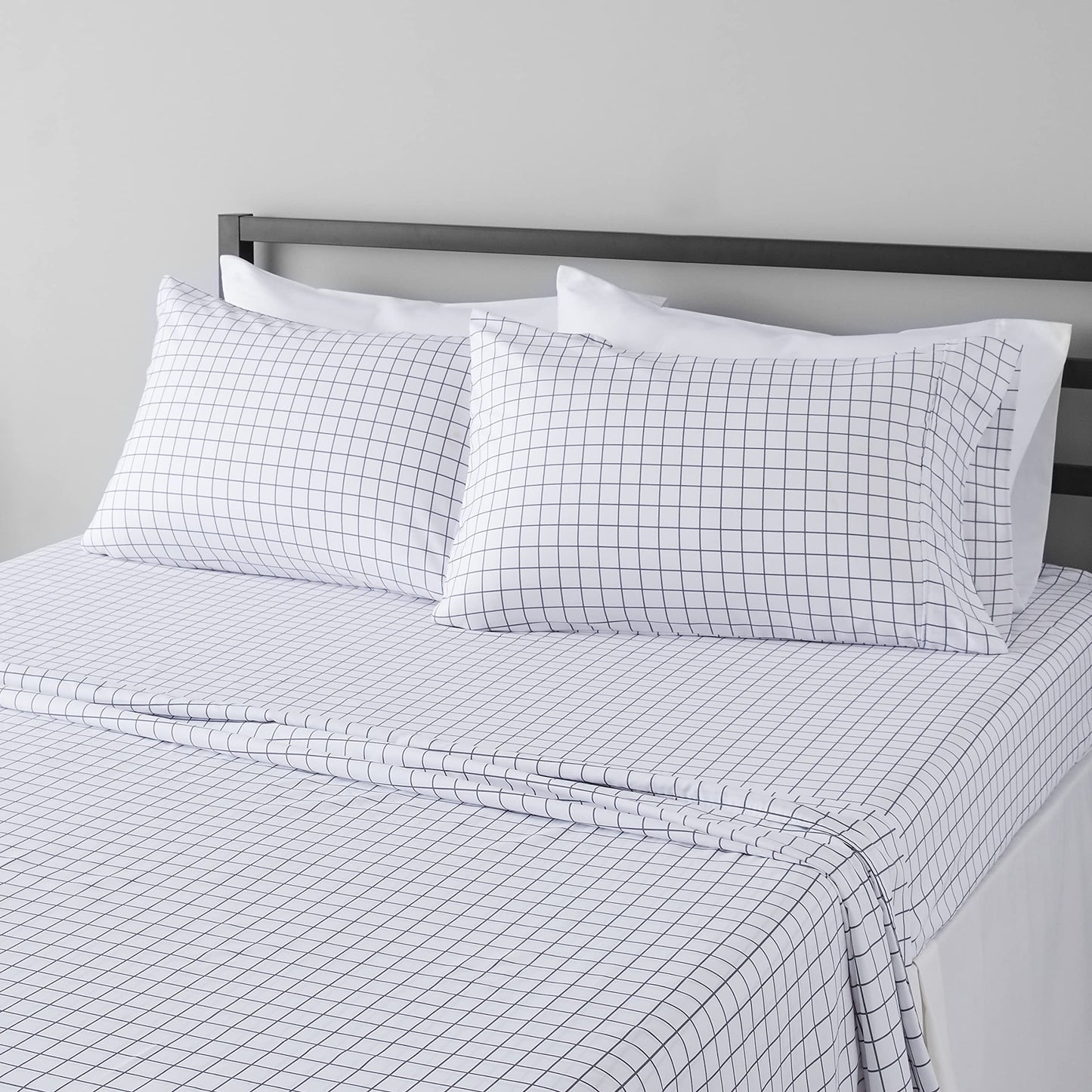 Lightweight Super Soft Easy Care Microfiber Bed Sheet Set with 36-cm Deep Pockets - Double / Full, Blue Gray