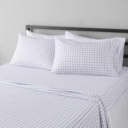 Lightweight Super Soft Easy Care Microfiber Bed Sheet Set with 36-cm Deep Pockets - Double / Full, Blue Gray