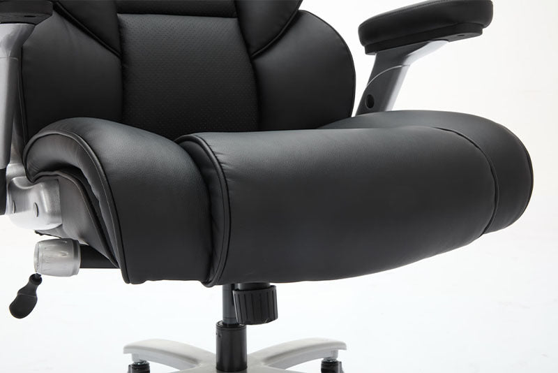 Office Chair 500lbs With Adjustable Lumbar Support, Executive Office Chair With Flip-up Armrest And Wider Seat, Ergonomic Leather Chair Breathable