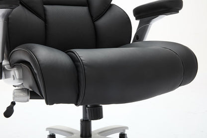 Office Chair 500lbs With Adjustable Lumbar Support, Executive Office Chair With Flip-up Armrest And Wider Seat, Ergonomic Leather Chair Breathable