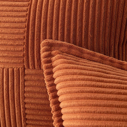 2 Packs Throw Pillow Covers Corduroy,Decorative Lumbar Pillow Covers, JOMWEN Super Soft Boho Striped Cushion Covers for Couch Bed Sofa Livingroom (Burnt Orange, 50 x 30 cm)