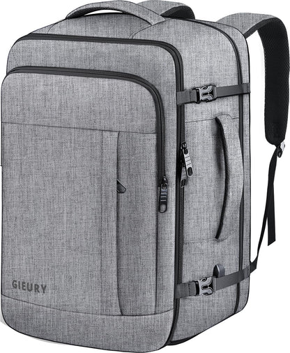 Carry On Backpack, 55L Extra Large Travel Backpack for Men & Women, Expandable Big Capacity For Airplanes, Travel Gifts for Men Women, Fits 18.4 Inch Laptop, Luggage Suitcase Daypack Bag, Grey