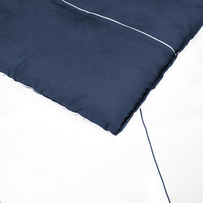 Reversible Microfiber Bed-in-a-Bag with Elastic Storage Pockets - 7 pieces, Full/Queen, Navy Stripe