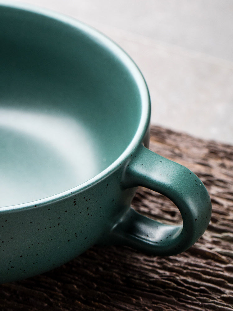 Creative Oatmeal Large Ceramic Milk Big Mouth Breakfast Bowl