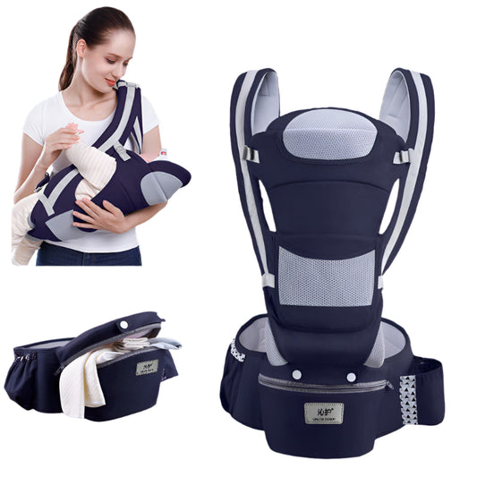 abundance Ergonomic Baby Carrier 3-in-1 - Hip Seat Carrier with Front Facing & Kangaroo Wrap Sling for Infants