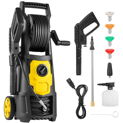VEVOR Electric Pressure Washer 2000 PSI Max  GPM Power Washer W 30 Ft Hose  5 Quick Connect Nozzles, Foam Cannon, Portable To Clean Patios, Cars, Fences, Driveways