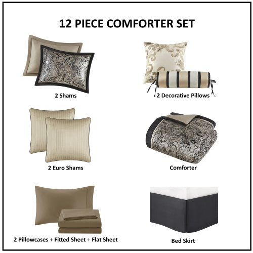 12 Piece Set With Cotton Bed Sheets