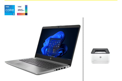 HP 240 14-inch G9 Laptop, Silver + HP LaserJet Pro 3001dw Printer 732A9PA-BN1- Bundle