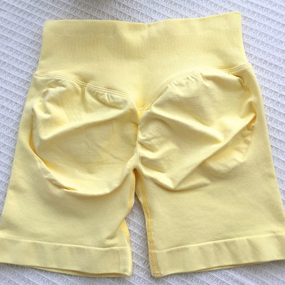 Ladies New Seamless Knitted Fitness Yoga Shorts