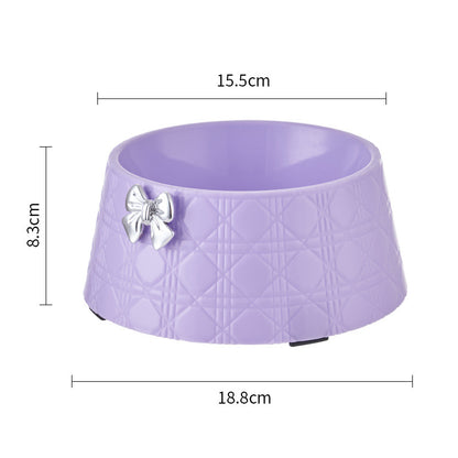 Pet Food and water Bowls with Lovely Bowknot