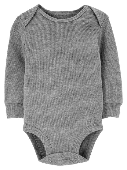 Simple Joys by Carter's Baby 4-Pack Long-Sleeve Thermal Bodysuits, Assorted Heathers, 3-6 Months