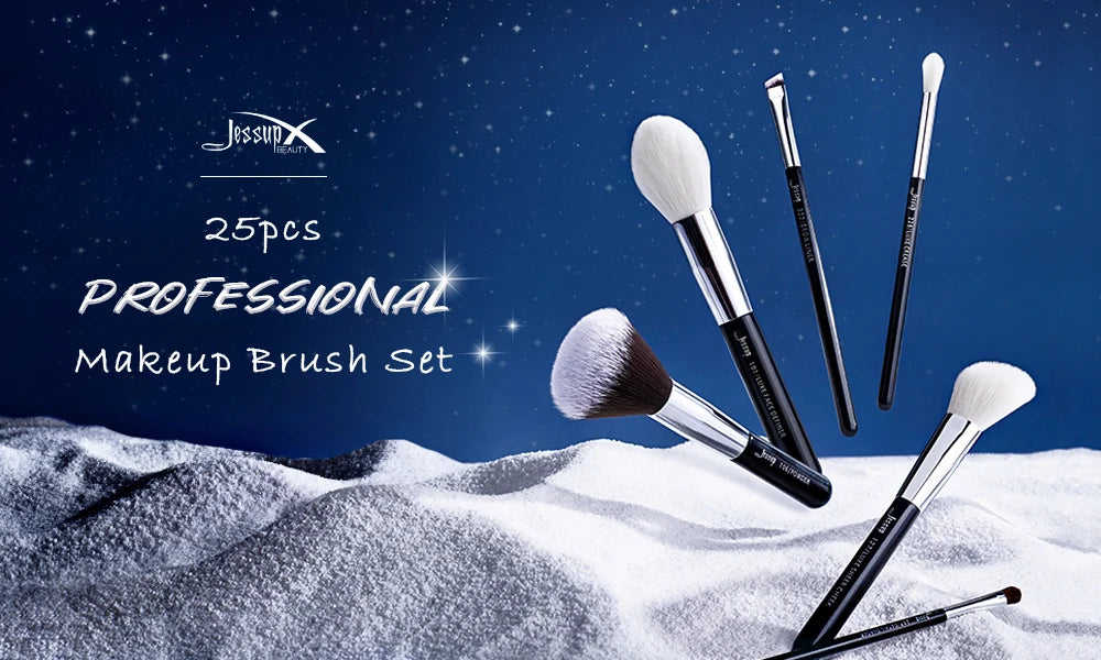 Jessup Makeup brushes 15- 25pcs Make up Brush set Professional Natural Synthetic Foundation Powder Contour Blending Eyeshadow