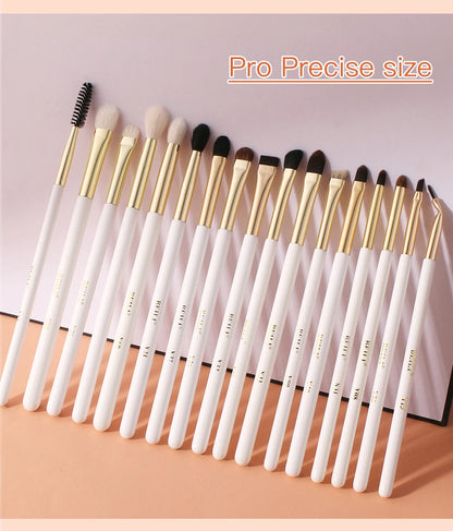 BEILI White Golden Makeup Brushes Set Professional Goat Hair Foundation Contour Bronzer Blush Kakubi Beauty brochas maquillaje