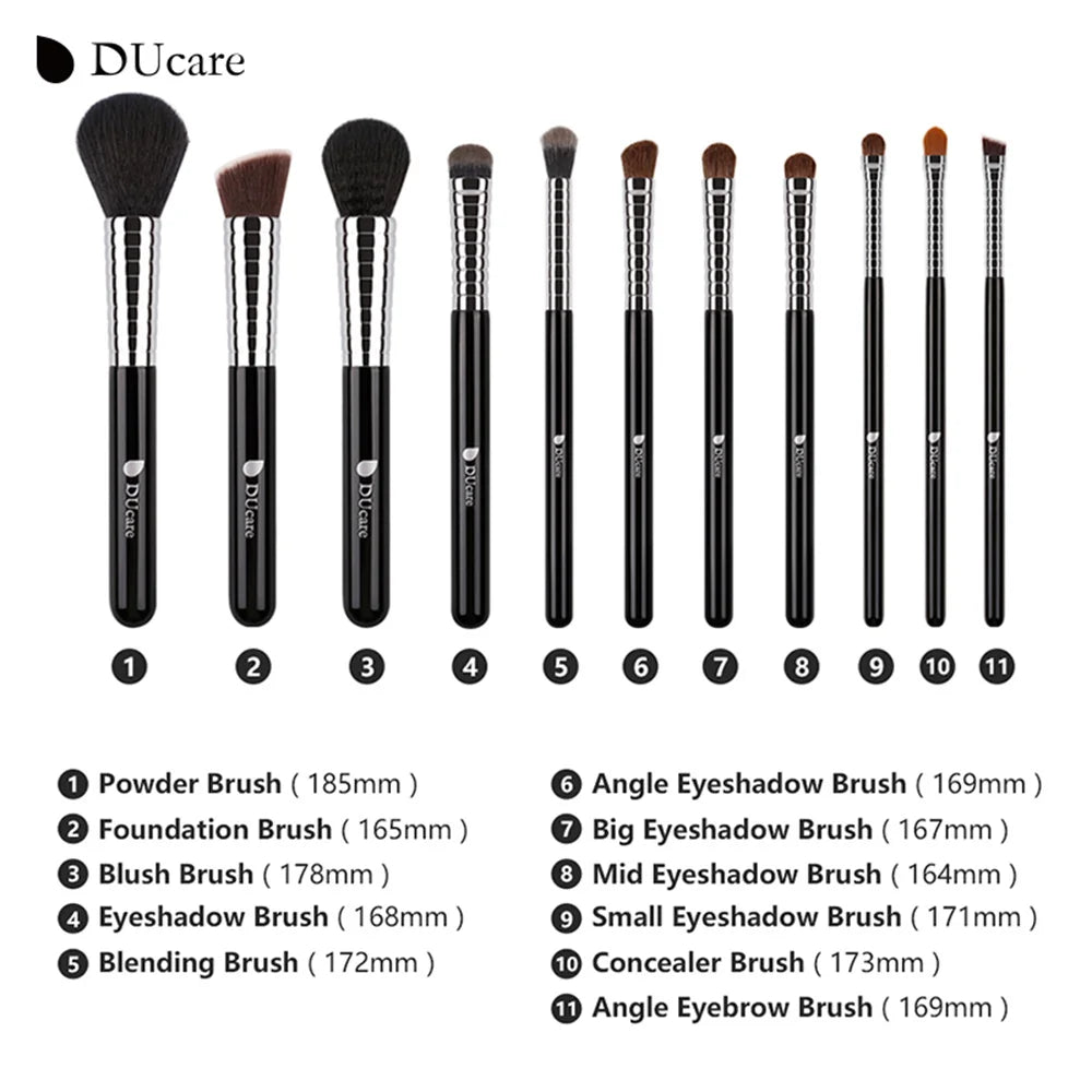 Ducare Makeup Brushes 11Pcs Professional Makeup Brush Set Foundation Powder Blush Eyeshadow Eyebrow Blending Brushes with Holder