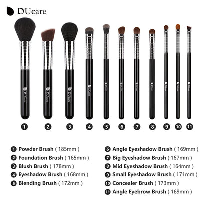 Ducare Makeup Brushes 11Pcs Professional Makeup Brush Set Foundation Powder Blush Eyeshadow Eyebrow Blending Brushes with Holder