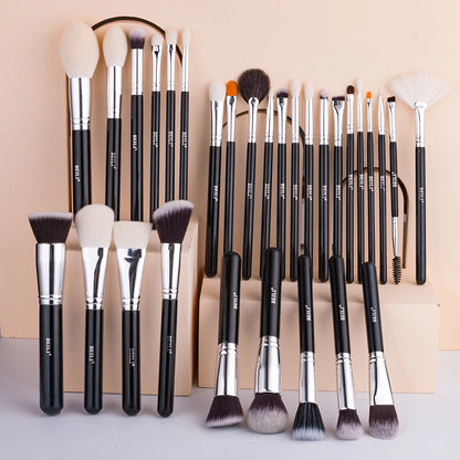BEILI Goat Makeup Brush Set Eyeshadow Makeup Brushes Professional Foundation Blending Eyebrow Fan Blush brosse maquiagens