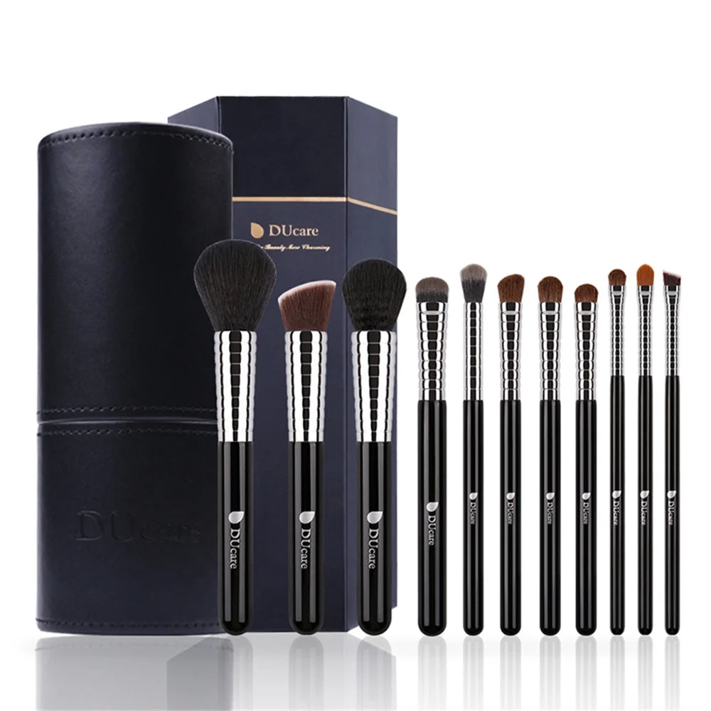 Ducare Makeup Brushes 11Pcs Professional Makeup Brush Set Foundation Powder Blush Eyeshadow Eyebrow Blending Brushes with Holder