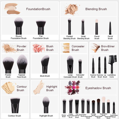 DUcare Professional Makeup Brushes Set 15-32Pcs Makeup Brush Set Synthetic Foundation Powder Blush Eyeshadows Highlighter Brush