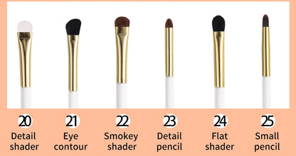 BEILI White Golden Makeup Brushes Set Professional Goat Hair Foundation Contour Bronzer Blush Kakubi Beauty brochas maquillaje