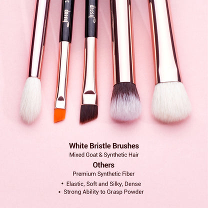 Jessup Makeup Brushes Set 15pcs Make up Brush Tools kit Eye Liner Shader natural-synthetic hair Rose Gold/Black T157