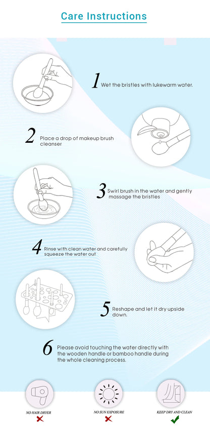 Jessup Professional Makeup Brushes Set Foundation Powder Eyeshadow Liner Blending Brush Make Up Tools Kit Bamboo Synthetic Hair