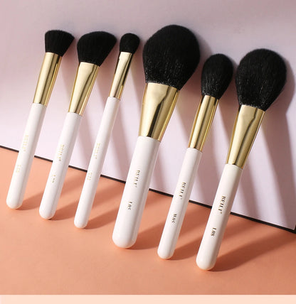 BEILI White Golden Makeup Brushes Set Professional Goat Hair Foundation Contour Bronzer Blush Kakubi Beauty brochas maquillaje