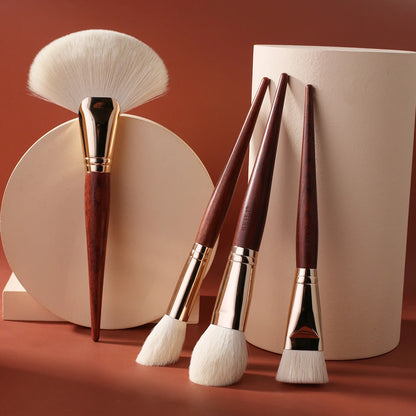 BEILI White Golden Makeup Brushes Set Professional Goat Hair Foundation Contour Bronzer Blush Kakubi Beauty brochas maquillaje