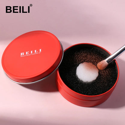 BEILI White Golden Makeup Brushes Set Professional Goat Hair Foundation Contour Bronzer Blush Kakubi Beauty brochas maquillaje