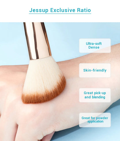 Jessup Professional Makeup Brushes Set Foundation Powder Eyeshadow Liner Blending Brush Make Up Tools Kit Bamboo Synthetic Hair