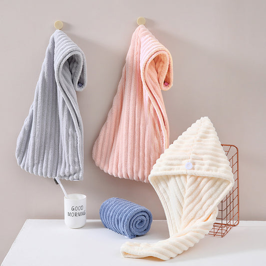 Candy Velvet Hair-drying Cap Thick Absorbent Headscarf