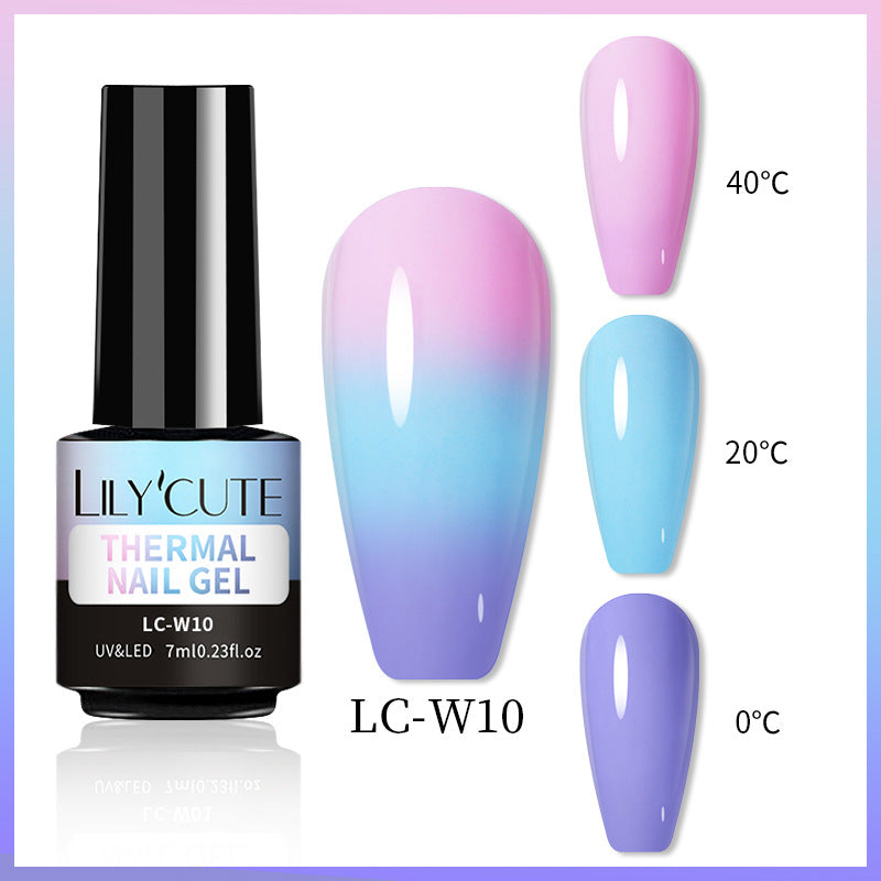 Temperature Change Glitter UV Polish Three-section Color Change