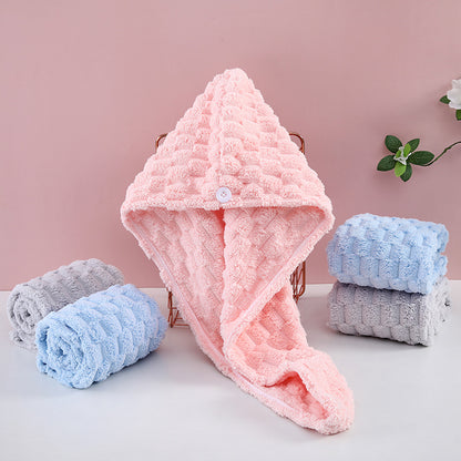 Candy Velvet Hair-drying Cap Thick Absorbent Headscarf