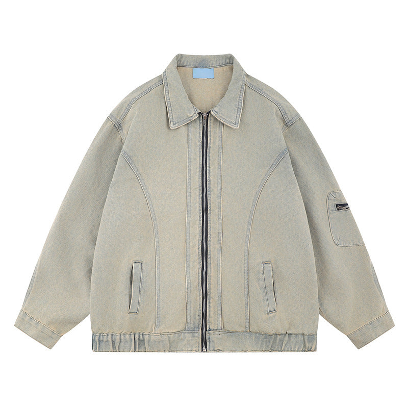 Mud colour Denim Coat For Men