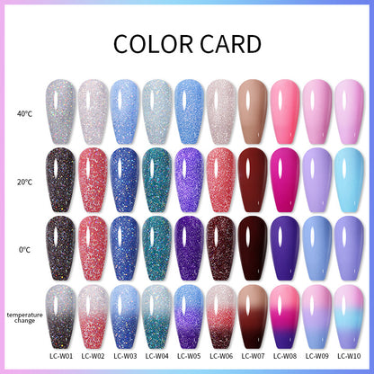 Temperature Change Glitter UV Polish Three-section Color Change