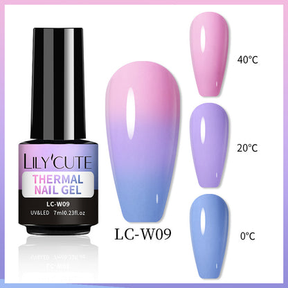 Temperature Change Glitter UV Polish Three-section Color Change