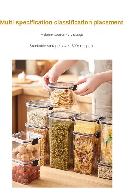 Plastic Food Storage Containers with Lid, Jars for Bulk Cereals, Kitchen Organizers, Pantry Organizer, Home Set