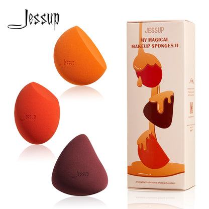 Jessup Makeup Sponges Set, 3pcs Make up Sponges Beauty Foundation Sponge Makeup Blender Wet&Dry Concealer Sponge, SP013