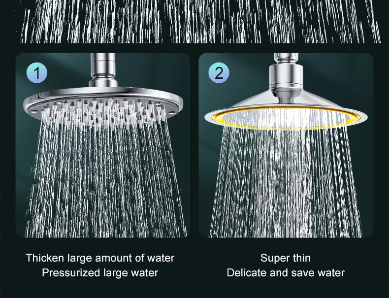 Bathroom 6 ”8 inch shower head ABS Chrome shower head water saving bathroom rain spa square handheld ELA087-1