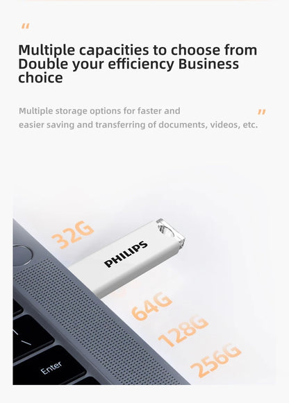 Philips USB Flash Drive 2.0, 64GB, Storage Expansion for Photos, Videos, Music, Files