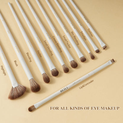 BEILI Professional Makeup Brush Set 15Pcs Beige Soft Hair Foundation Powder Blush Eyeshadow Contour Eyeliner Blush Cosmetics Kit