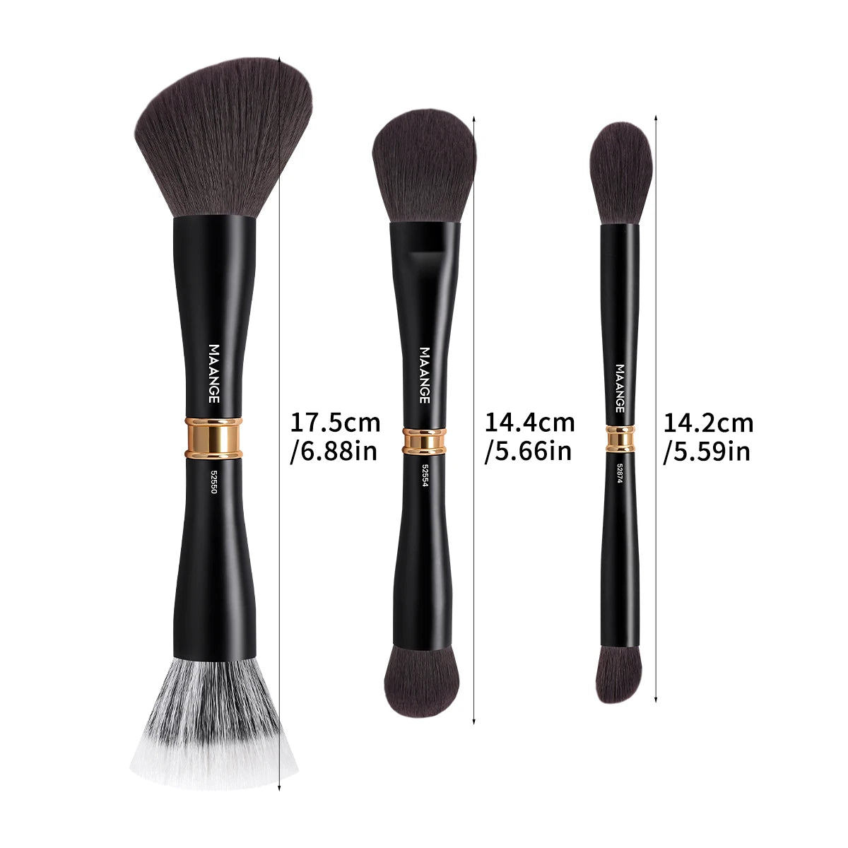 MAANGE 3pcs Dual-Head Multifunctional Makeup Brushes Sloping Foundation Concealer Brush Kabuki for Liquid Cream Blending Beauty