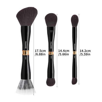 MAANGE 3pcs Dual-Head Multifunctional Makeup Brushes Sloping Foundation Concealer Brush Kabuki for Liquid Cream Blending Beauty