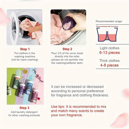 New Luxurious Scented Laundry Beads - Softens & Freshens Fabrics, Gentle Cleaning, Available in 4 Scents,Perfect for Home & Dorm