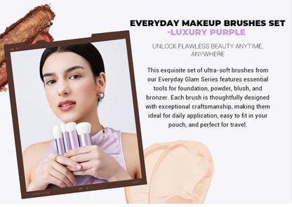 Jessup Makeup Brushes Set Face Kabuki Brush Foundation Contour Powder Complexion Blush Bronzer,Premium Synthetic, Luxury Purple