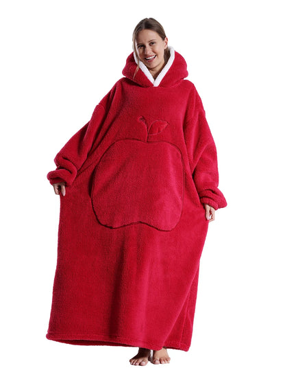 Adults Long Blanket with Sleeves Winter Hoodies Sweatshirt Plus Size Feminino Fleece Wearable Blanket Hoodie Oversized